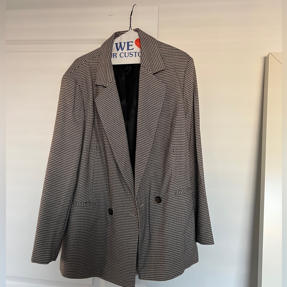 Mango Wrap check blazer